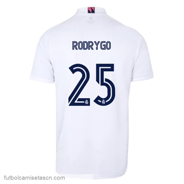 Camiseta Real Madrid 1ª NO.25 Rodrygo 2020/21 Blanco